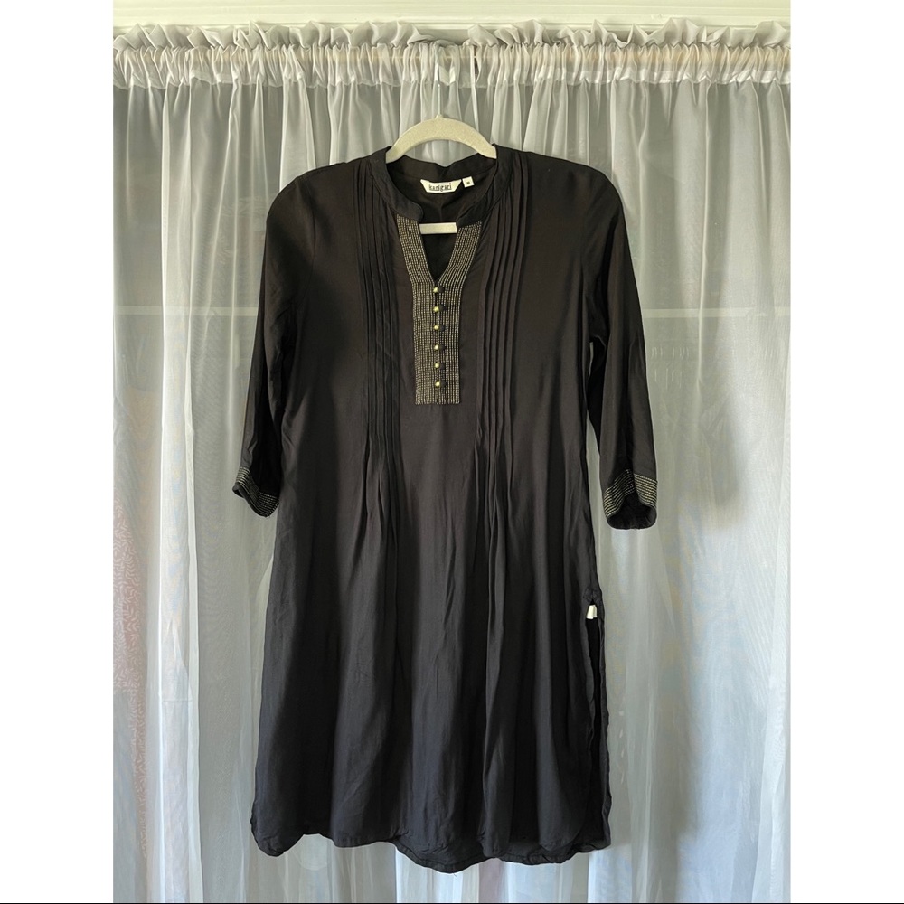 Mid Length Black Kurta